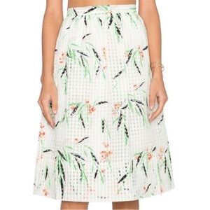 Elizabeth and James Leaf Print Midi Skirt, Size 4